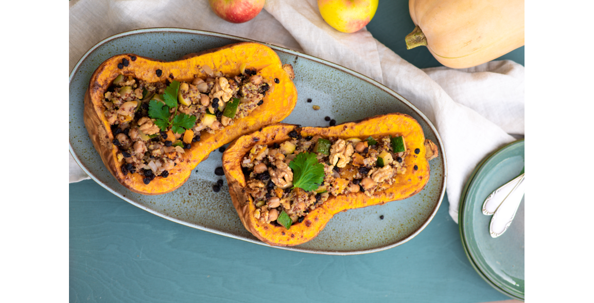Zucca Butternut al forno con quinoa