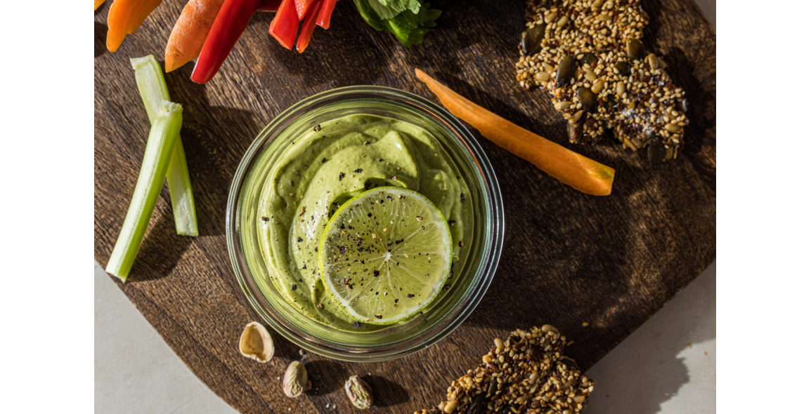 Salsa al pistacchio e lime