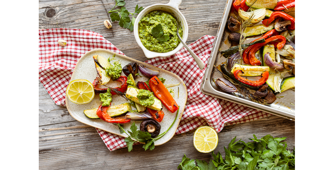 Verdure grigliate con pesto di pistacchi