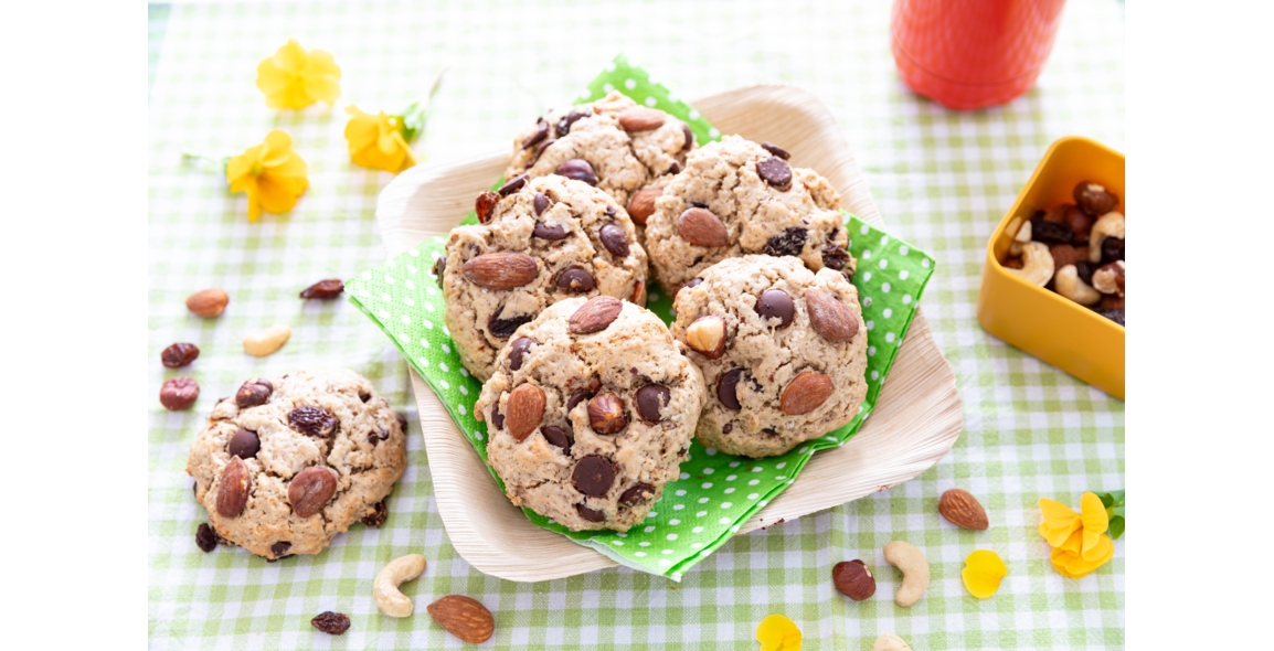 Cookies con frutta secca mista e cioccolato