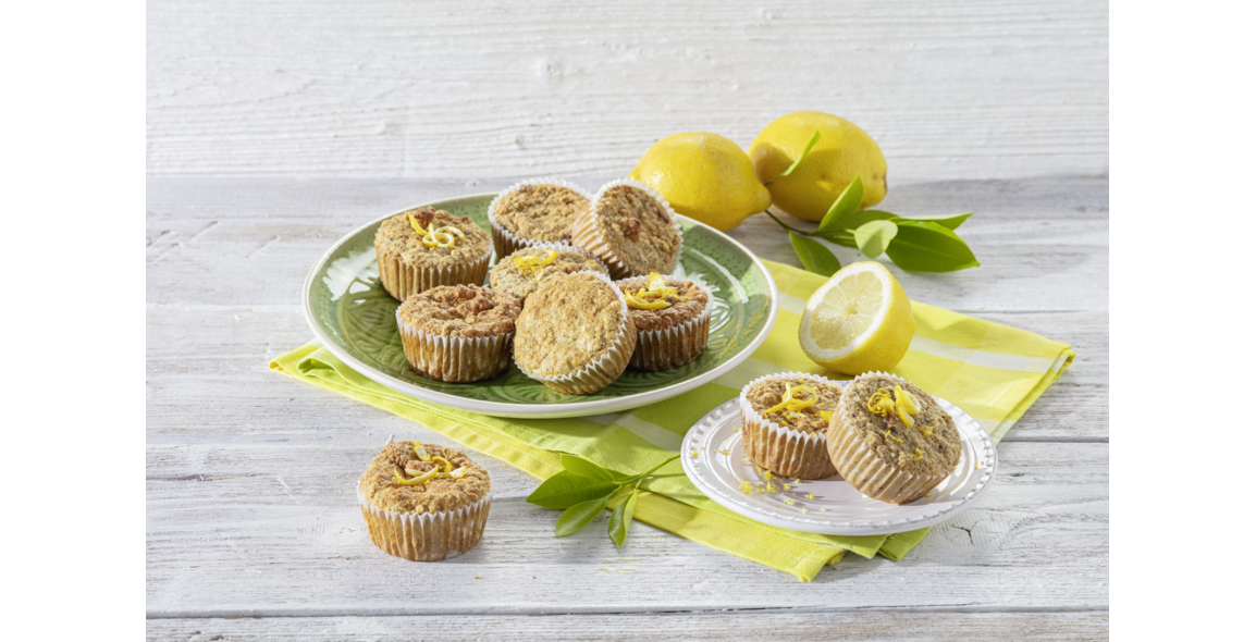 Muffin allo yogurt e limone con datteri